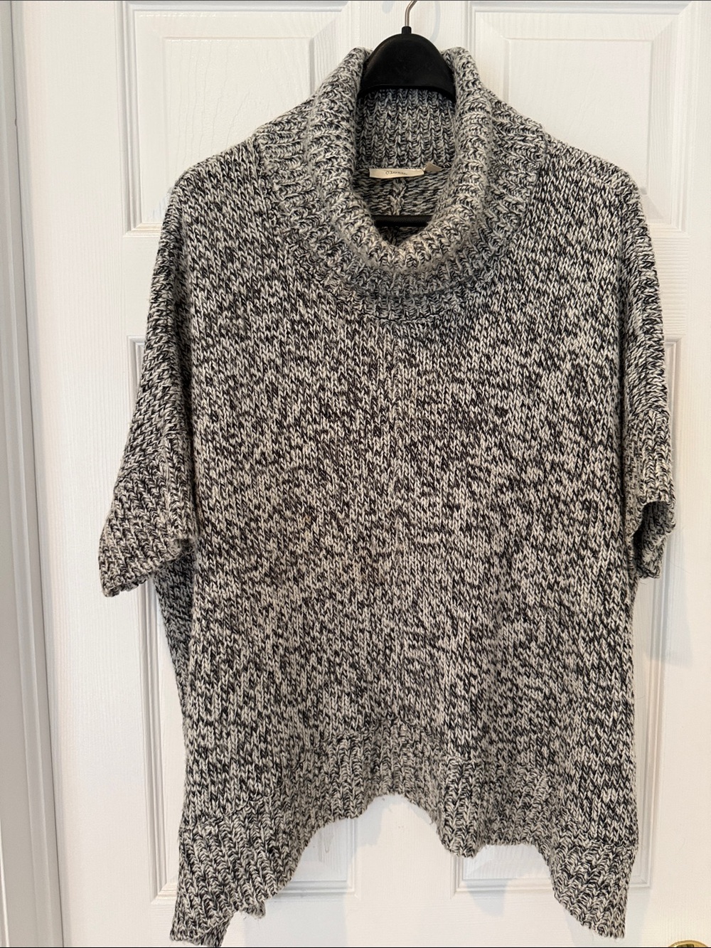 Cozy Gray Marled Turtleneck Short-Sleeve Sweater by Cloth by RD, Size: Large